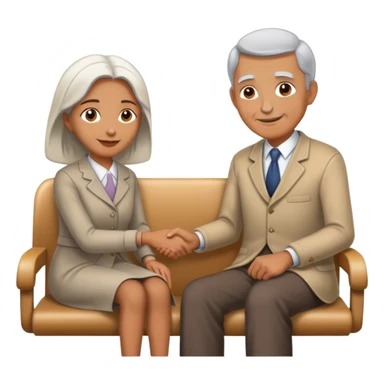 person offering a seat to an elder, kind and friendly sticker