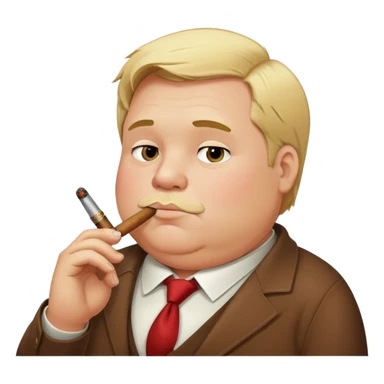 A little bit fat man with blond hair smoking cigar  sticker