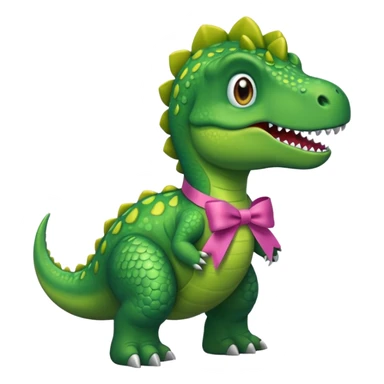 dinasour with ribbon sticker