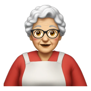Granny in a costume Santa Claus coocking sticker