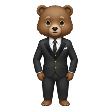 black bear with suit sticker