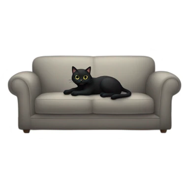 A black cat clawing at a sofa sticker