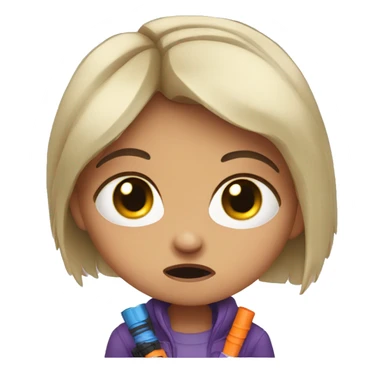 Mad crying girl holding a nerf  sticker