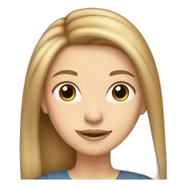 white-skinned woman with light brown hair combed with a line in the middle and entrepreneurial long hair sticker