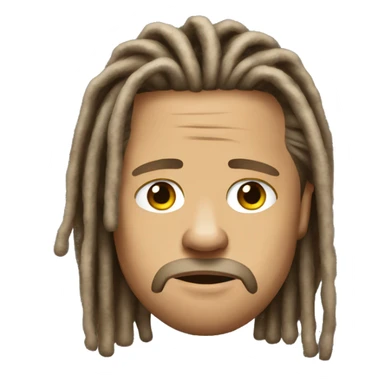 sad brad pitt with dreadlocks realistic sticker