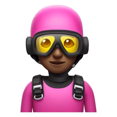 scuba diver wearing pink sticker