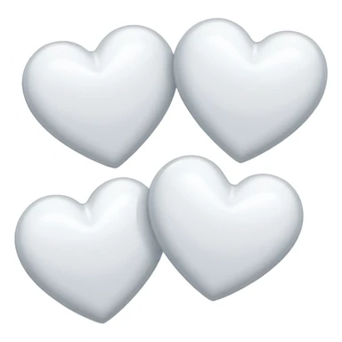 White hearts sticker