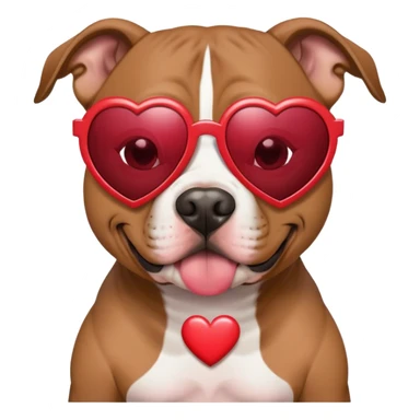 Pitbull with heart sunglasses sticker