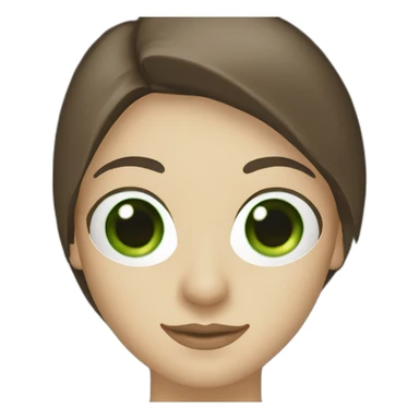 lasik eye surgery mask with dark brown long straight hair green eyes sticker