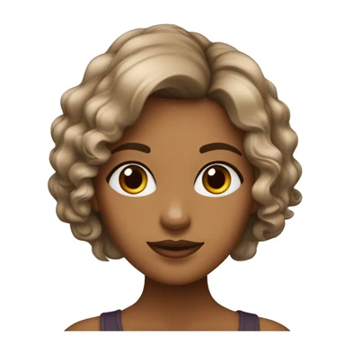 Mulher morena, com cabelo castanho escuro cacheado abaixo dos ombros, olhos grandes e levemente puxados com cor castanho escur sticker