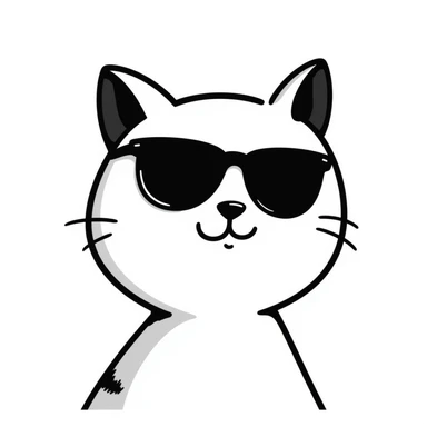Cool cat wearing sunglasses, looking confident sticker