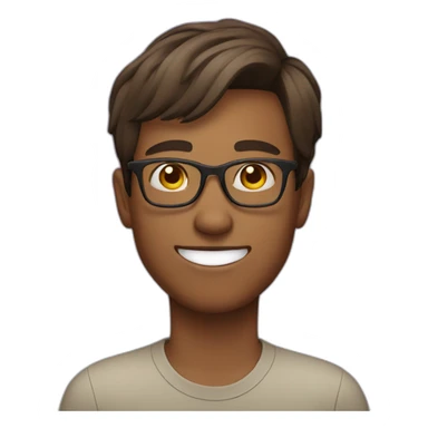 Young brown short haired men with glasses throwing grape sticker