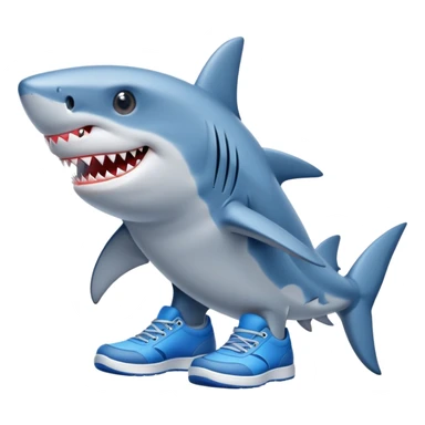 Shark wearing blue ￼￼shoes sticker