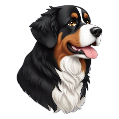 Bernese Mountain Dog side profile sticker
