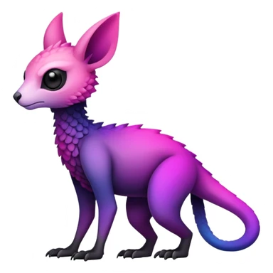 Cool Edgy Black-pink-purple-gradient Trico-animal-creature full body sticker