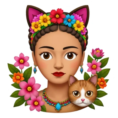 Frida Kahlo with cat sticker