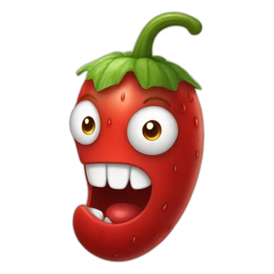 an evil red cucumber with steam coming out of his ears with sticker
