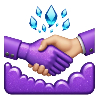 Glitter Purple and Cian handshake sticker