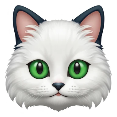 black and white cat, heterochromia one blue one green eye, tricky smile sticker