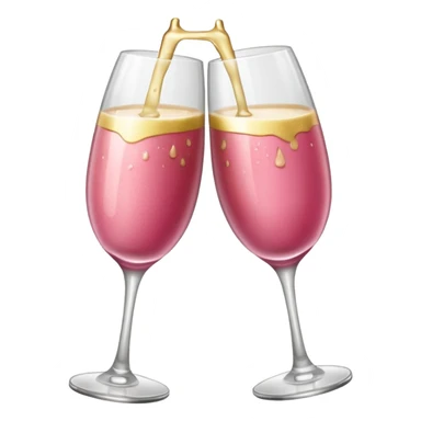 champagne glasses with pink meat champagne giving cheers sticker