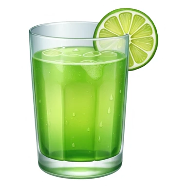 a glass of lime juice, vibrant green, simple, clear sticker