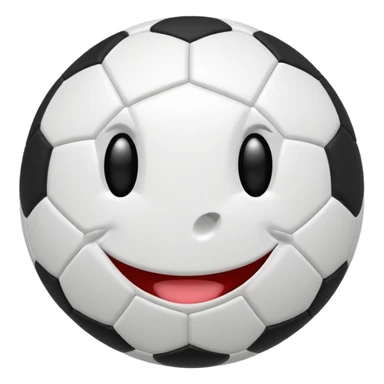 Soccer ball with a smile sticker