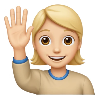 hello hand waving emoji sticker