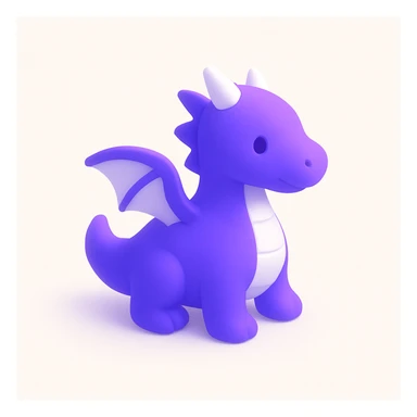 a purple dragon, fun and appealing style sticker