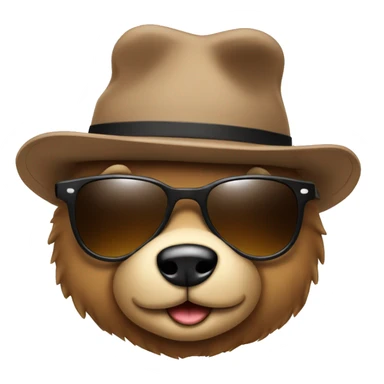 Teddy Bear with sunglasses and a hat sticker
