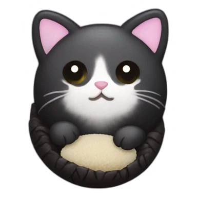 dark rice cake mochi cat sticker