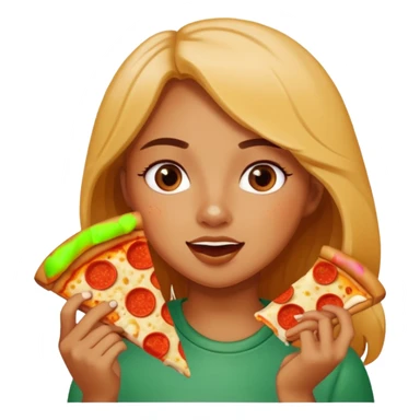 Girl eating pizza sticker