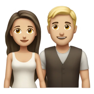 Blond man and brunette woman in love sticker