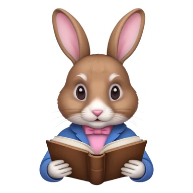 rabbit studying langage sticker