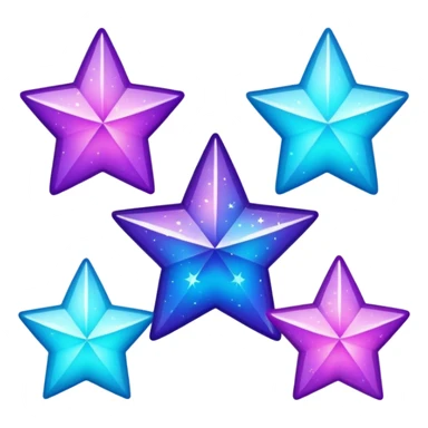 glitter purple and cian stars sticker