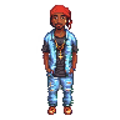 2Pac в полный рост, no background sticker