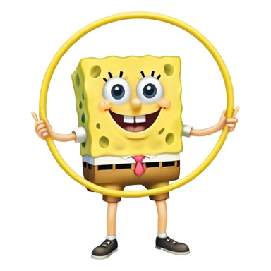 SpongeBob with a hula hoop sticker