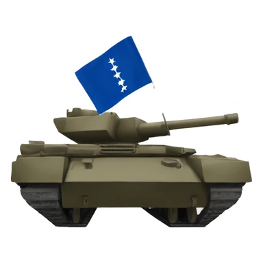 A Bosnian flag with a tank sticker