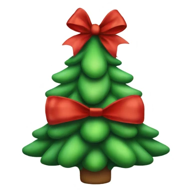 Christmas tree with a big red bow on top  sticker