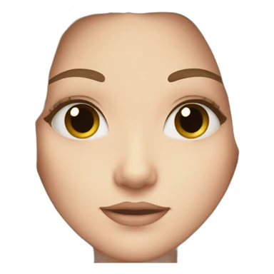 White girl with black eyes and long dark brown hair bella haidid face sticker