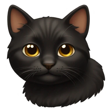 Puffy black cat with brown chest  sticker