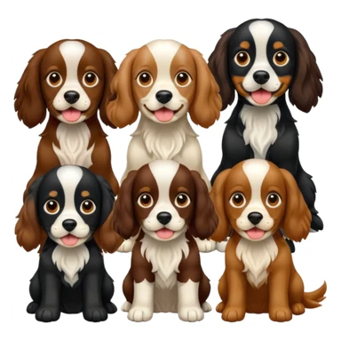 black spaniel, brown spaniel, and golden spaniel sticker