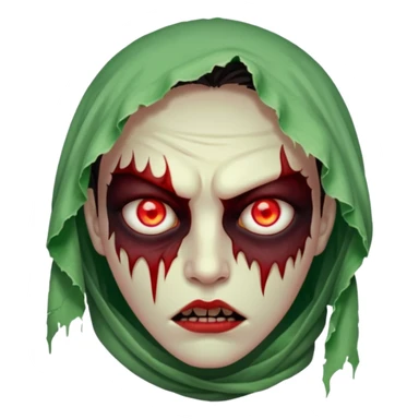 Cursed: Torn wrappings, glowing red eyes, green mist around.
 sticker
