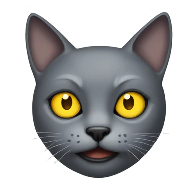 Evil grey cat with yellow eyes sticker