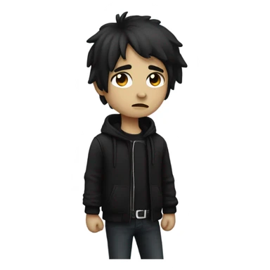 Sad emo no eyes sticker