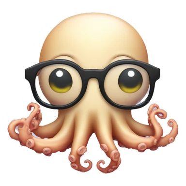 chibi octopus with glasses sticker