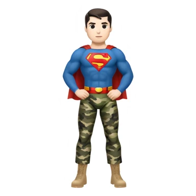 Superman wearing camouflage pants sticker