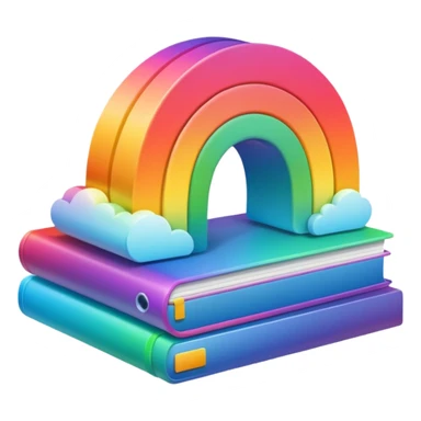 mac os mixed documents rainbow skeuomorphic sticker