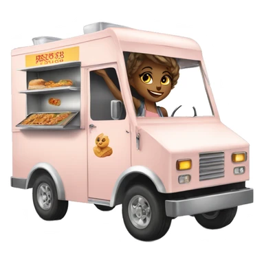 Realistic Catgirl’s food truck  sticker