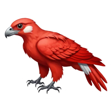scarlet coloured raptor bird sticker