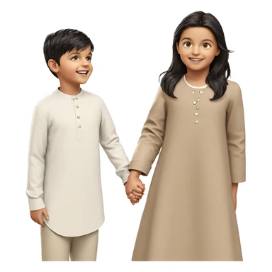 smiling children holding hands sticker